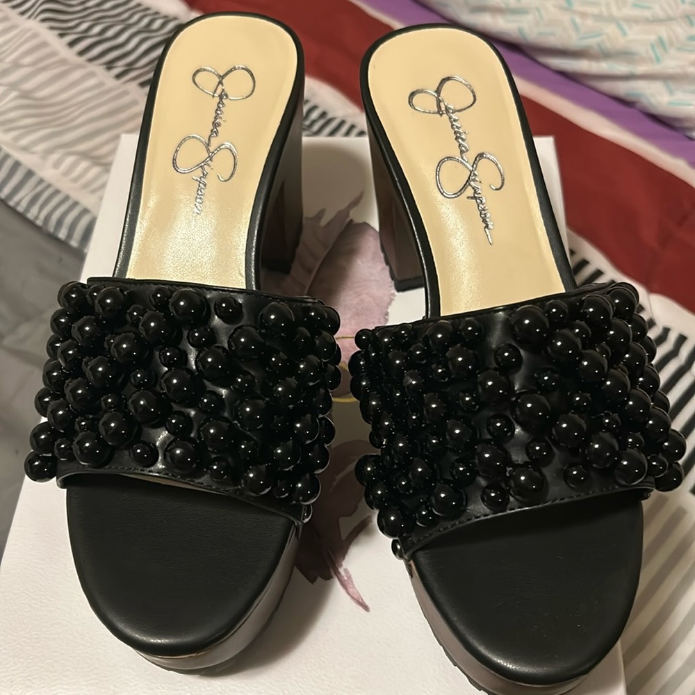 Jessica Simpson Telina2 Black Studded Pearl Slip On